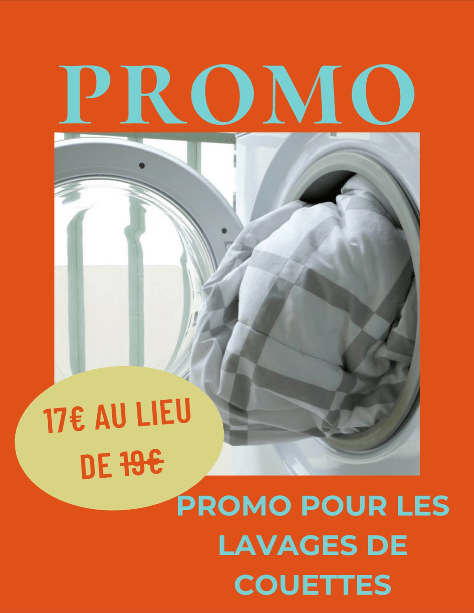 Promotion sur le lavage des couettes