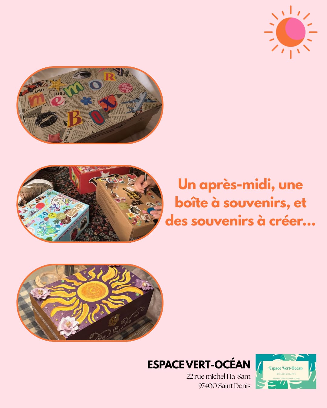 Atelier boîte à souvenirs, Espace Vert-Océan à Saint-Denis — volet 1 sur 3